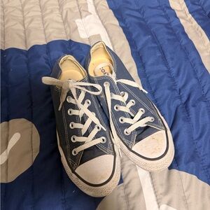 Converse Navy Canvas Sneakers with White Accents